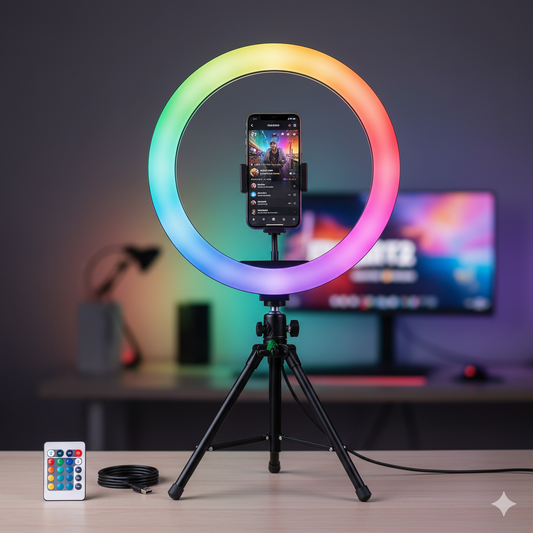 Ring Light LED 26 cm Professionnel avec Mini Trépied