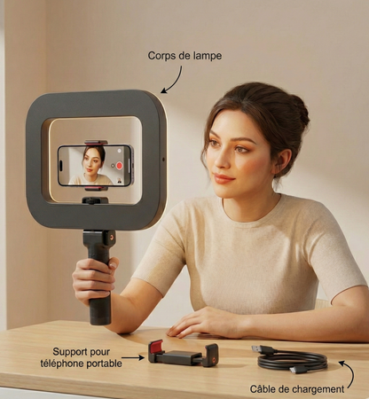 Kit Vlogging Portable Sans Fil | Anneau Lumineux Pro 8000mAh | 20W