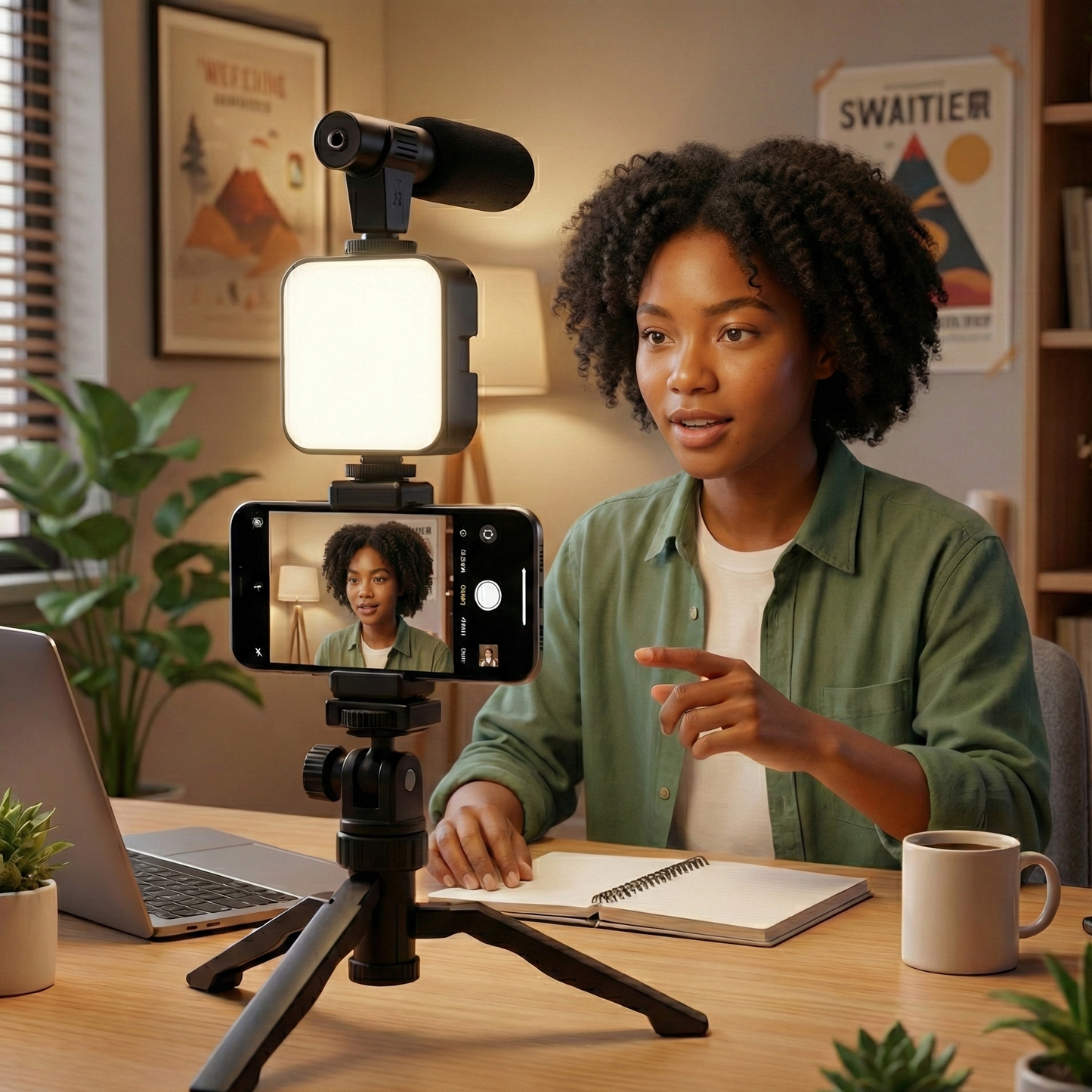 Kit Vlogging Smartphone 4-en-1 (Micro & LED)