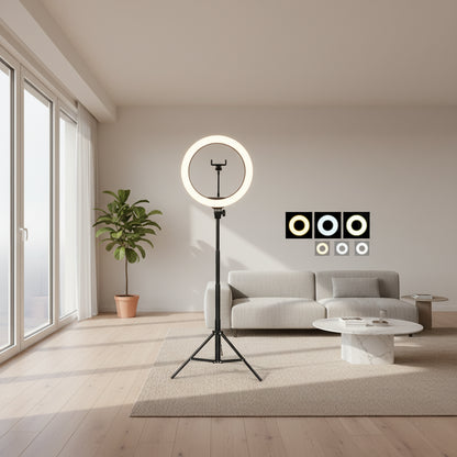 Kit Anneau Lumineux LED 33cm + Trépied 1,60m - Éclairage Pro Photo & Vidéo