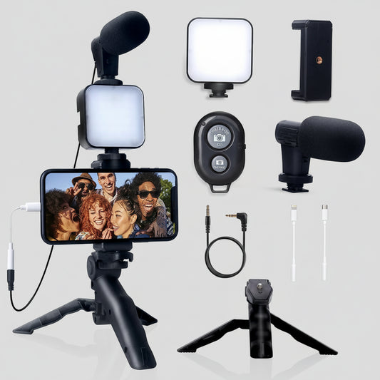 Kit Vlogging Smartphone 4-en-1 (Micro & LED)