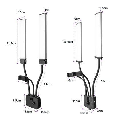 Lampe Studio Bicolore 3200K-5600K Double Bras LED