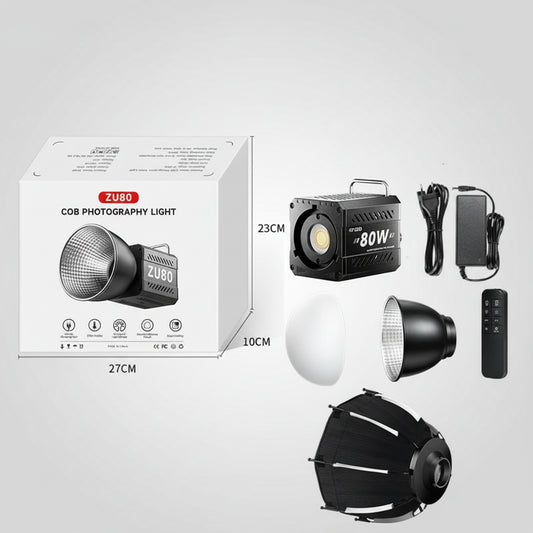 Projecteur LED ZU80 80W Pro - Lumière Vidéo Cinéma Portable