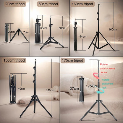 Ring Light LED Professionnel 8 pouces avec Trépied Ajustable 160 CM - Double