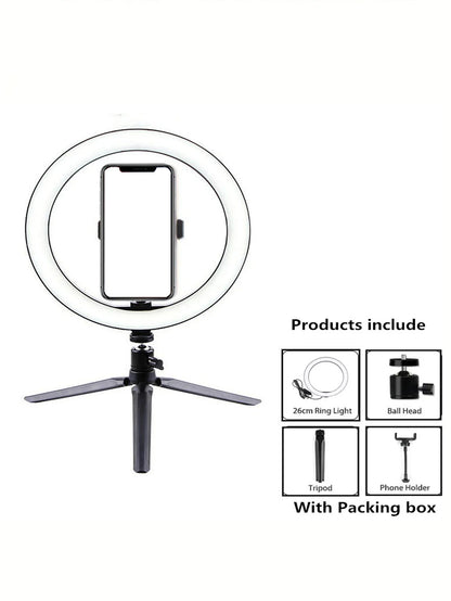 Ring Light LED 26 cm Professionnel avec Mini Trépied