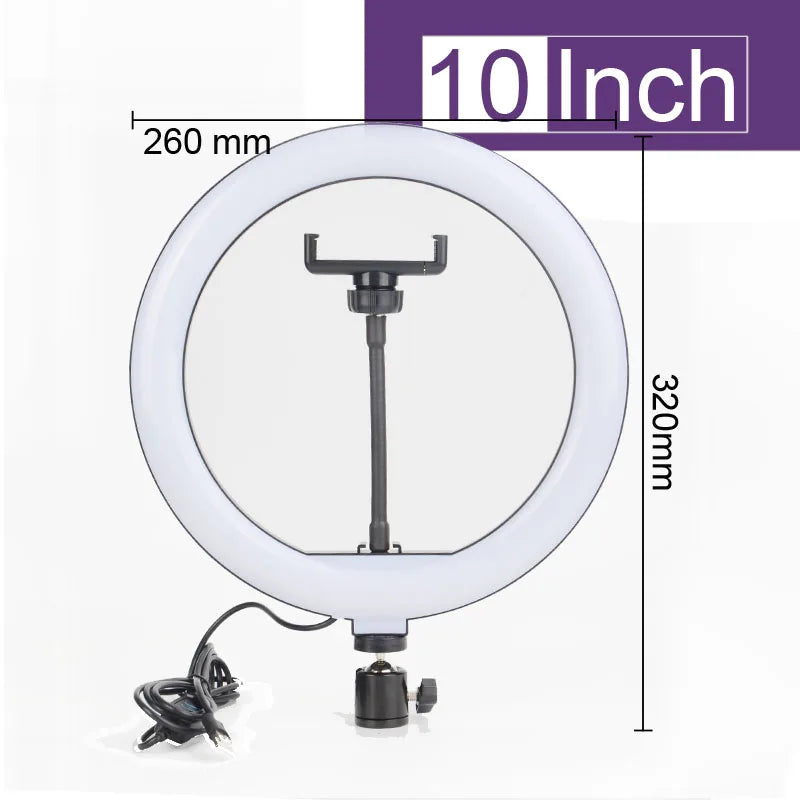 Ring Light LED Professionnel 8 pouces avec Trépied Ajustable 160 CM - Double