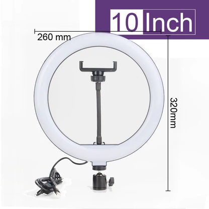 Ring Light LED Professionnel 8 pouces avec Trépied Ajustable 160 CM - Double