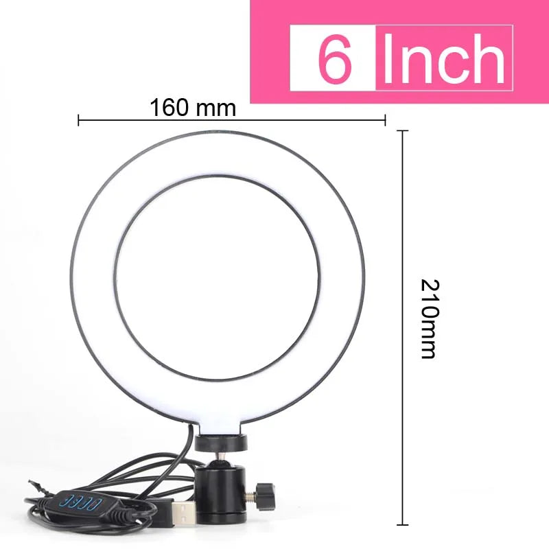 Ring Light LED Professionnel 8 pouces avec Trépied Ajustable 160 CM - Double