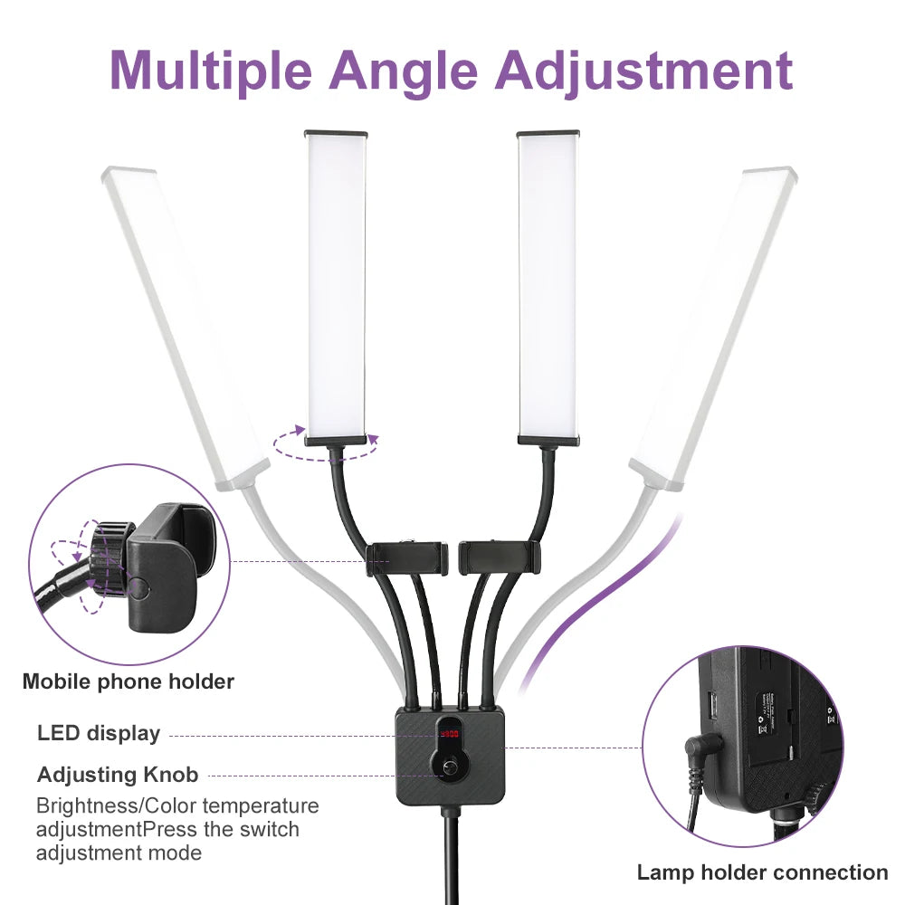 Lampe Studio Bicolore 3200K-5600K Double Bras LED