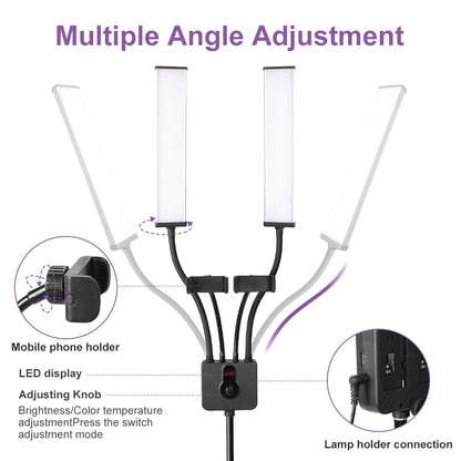 Lampe Studio Bicolore 3200K-5600K Double Bras LED