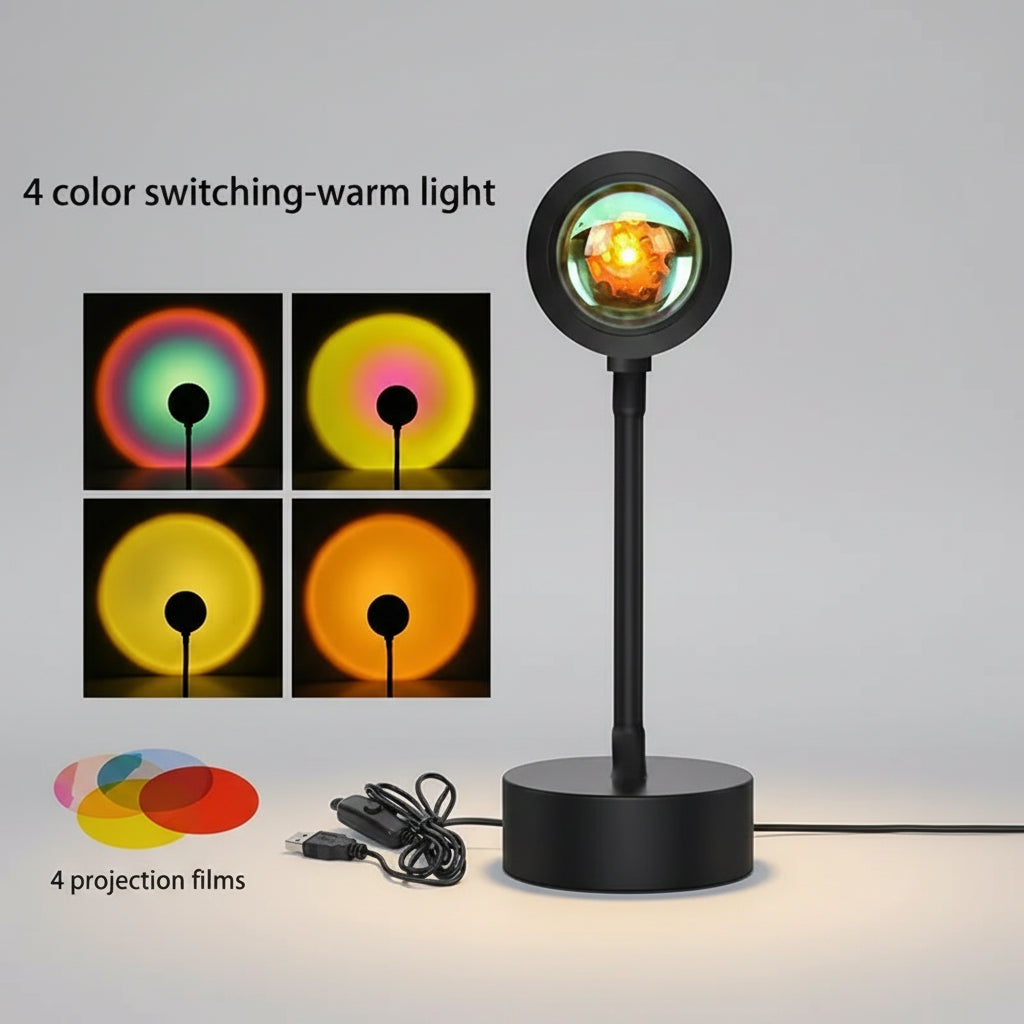 Lampe Projecteur Coucher de Soleil RVB (16 Couleurs) avec Télécommande
