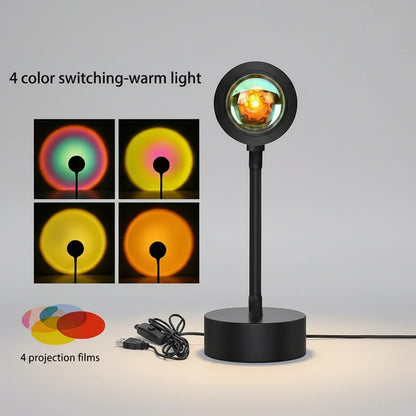 Lampe Projecteur Coucher de Soleil RVB (16 Couleurs) avec Télécommande